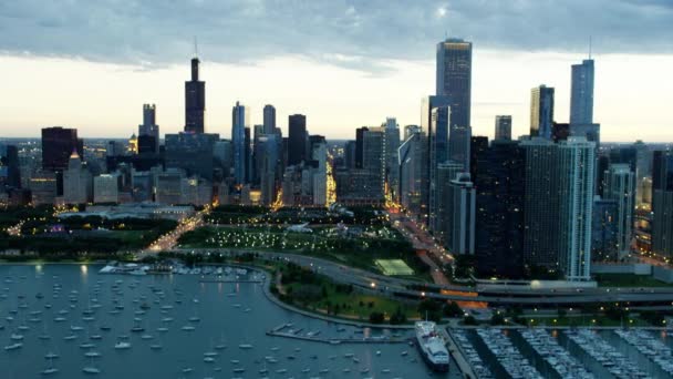 シカゴのマリーナ、ボート — ストック動画