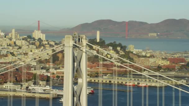 San Francisco met Oakland Bay Bridge — Stockvideo