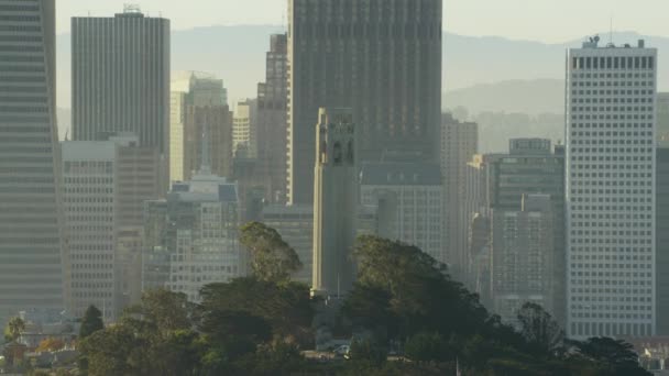 Σαν Φρανσίσκο με Coit Tower Hill τηλέγραφων — Αρχείο Βίντεο