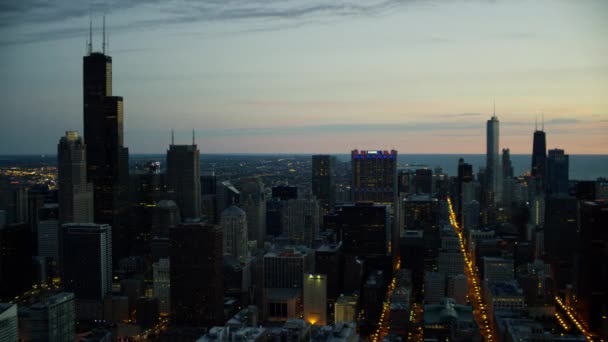 Η πόλη του Σικάγο, Ιλλινόις στο sunrise — Αρχείο Βίντεο