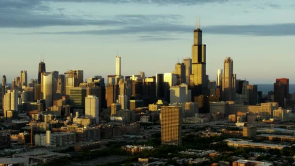 Современные небоскребы Downtown of Chicago — стоковое видео