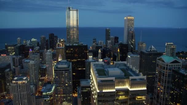 Chicago paisaje urbano y el lago Michigan — Vídeo de stock