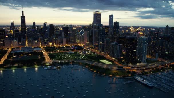 芝加哥码头和滨水区 — 图库视频影像