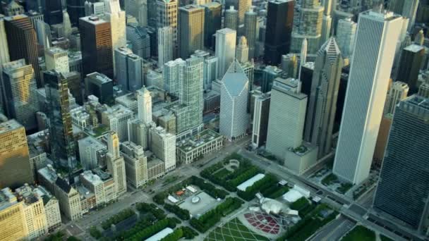 Rascacielos y zonas suburbanas de Chicago — Vídeo de stock