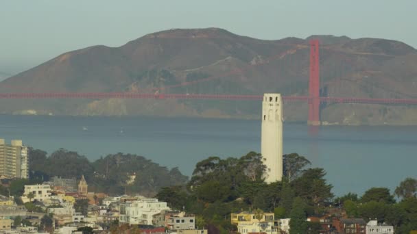 San Francisco dan Coit Tower Telegraph Hill — Stok Video