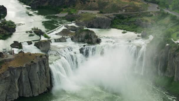 Vista aérea Magic Valley Twin Falls cascada EE.UU. — Vídeo de stock