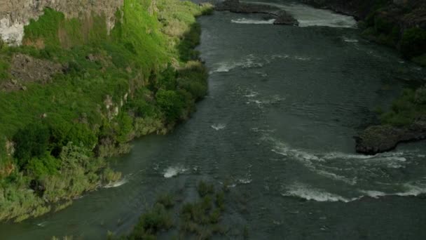 Aerial view US Highway 50 Henson Bridge Idaho — Stock Video