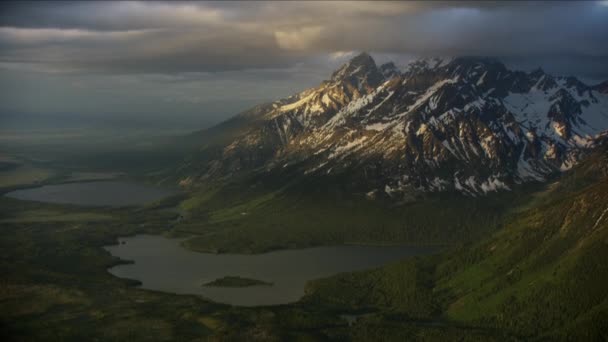 Lac Jackson au lever du soleil Parc national Yellowstone — Video