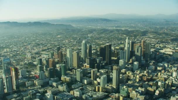Vista aerea Los Angeles città sobborghi grattacieli California — Video Stock