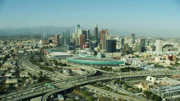 Luftaufnahme des Kongresszentrums Los Angeles in Kalifornien — Stockvideo