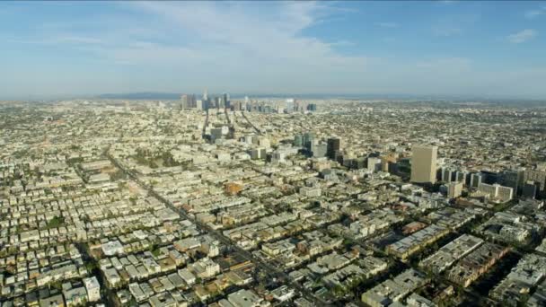 Légi felvétel Los Angeles városkép Wilshire Boulevard Koreatown — Stock videók
