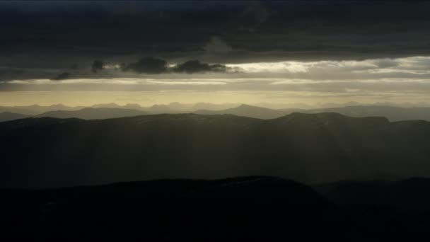 Vue aérienne du lever du soleil Grand Teton Yellowstone Park montagnes — Video