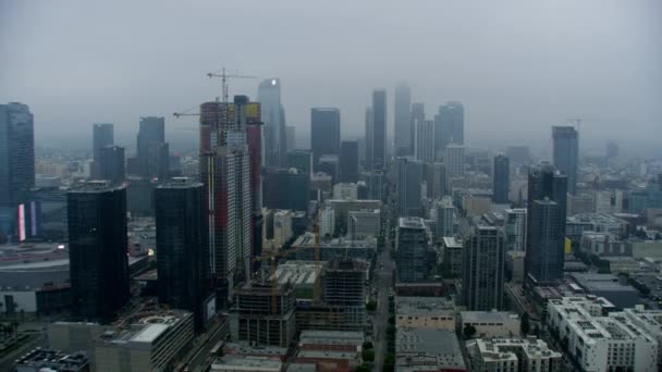 Αεροφωτογραφία Λος Άντζελες ουρανοξύστες Financial District Καλιφόρνια — Αρχείο Βίντεο
