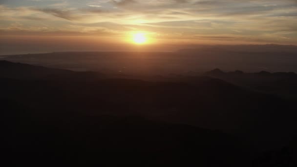 Aerial sunset Oxnard Ventura County mountains State Park — Stockvideo