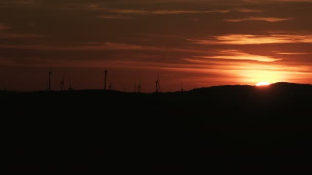 Immagine aerea tramonto di turbine eoliche San Francisco — Video Stock