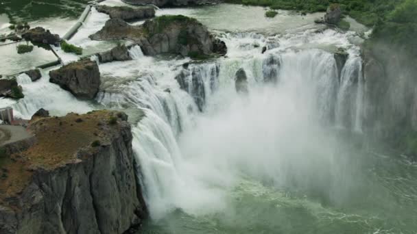Aerial Shoshone Falls waterfall Snake River Idaho USA — Stockvideo