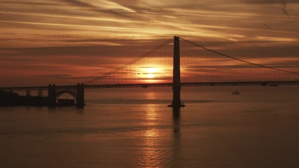 Aerial view Fort Point sunset San Francisco California — стокове відео