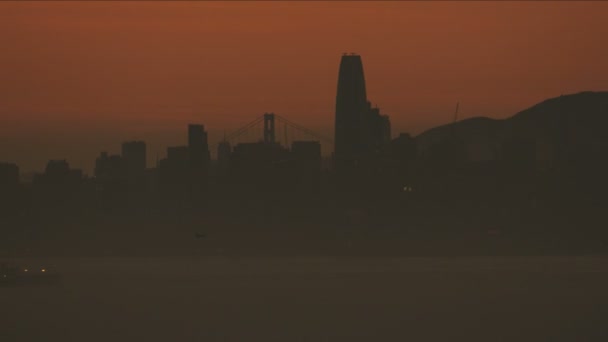 Vista aerea Golden Gate Bridge silhouette San Francisco — Video Stock