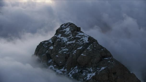 Vista aerea Mount Moran summit Grand Tetons USA — Video Stock