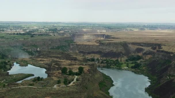 Aerial view Snake River Canyon Valley Idaho Amerikai Egyesült Államok — Stock videók