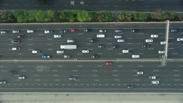 Vista aérea de la ciudad de Los Ángeles Autopista California — Vídeo de stock