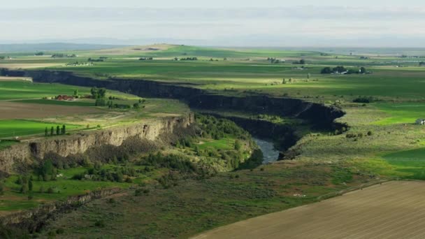 Aerial agricultural land Snake River valley Idaho Amerikai Egyesült Államok — Stock videók