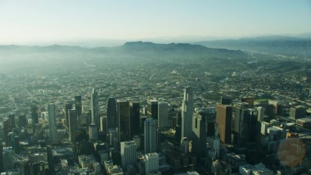 Vista aerea Los Angeles città sobborghi grattacieli California — Video Stock