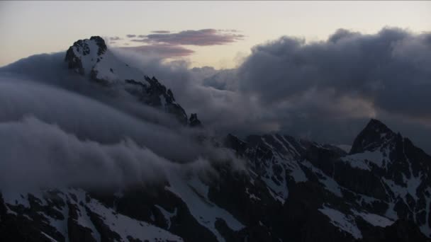 Letecký pohled Mount Moran vrchol Grand Teton hory — Stock video