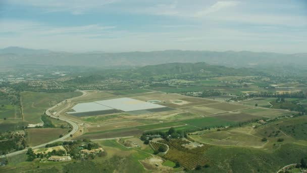 Vista aérea Campos agrícolas Oxnard Ventura Califórnia América — Vídeo de Stock