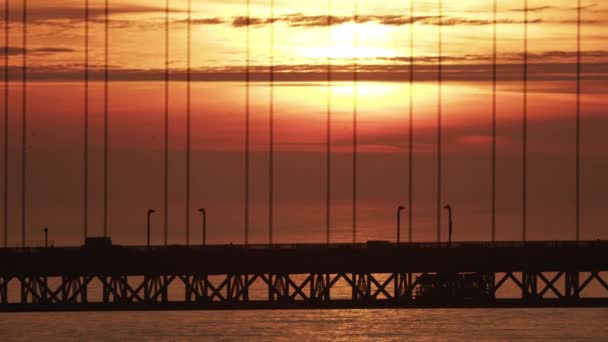 空中景观日落金门大桥旧金山 — 图库视频影像
