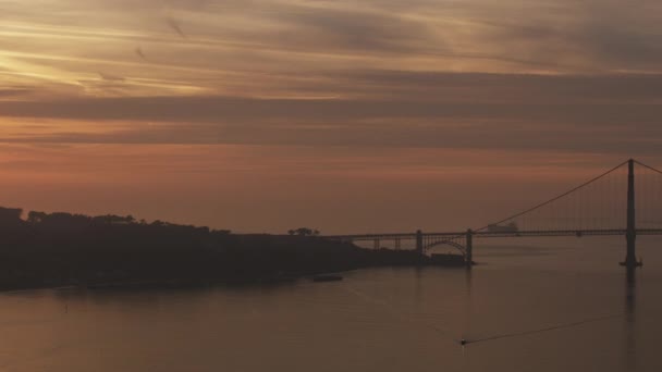 美国旧金山要塞的空中日落景观 — 图库视频影像