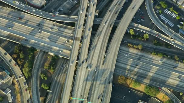 Los Angeles çevre yolu kavşağı üstgeçişi — Stok video