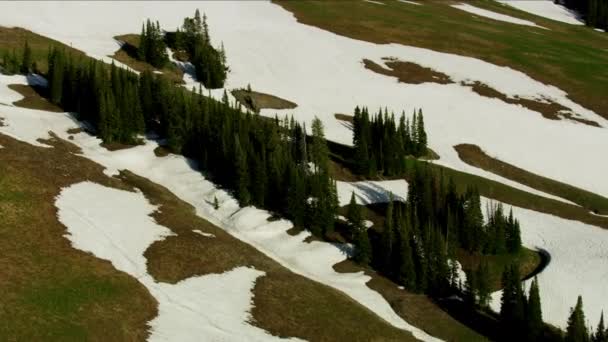 Vista aerea Grand Teton catena montuosa neve Wyoming — Video Stock