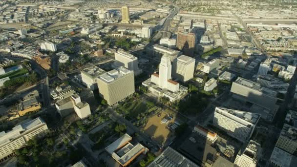 Vue aérienne Los Angeles City Hall Bureaux du gouvernement — Video