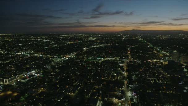 Légi felvétel a koreai negyedről és a Wilshire Boulevard LA-ről — Stock videók