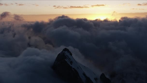 Aerial view Mount Moran summit Grand Tetons USA — Stock Video