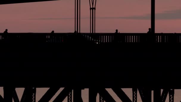空中轮廓日落金门大桥旧金山 — 图库视频影像