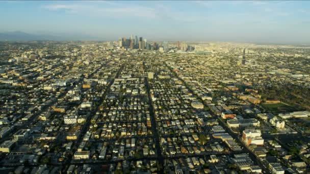 공중 도시 경관 로스 앤젤 레스 금융 지구 스카이라인 — 비디오