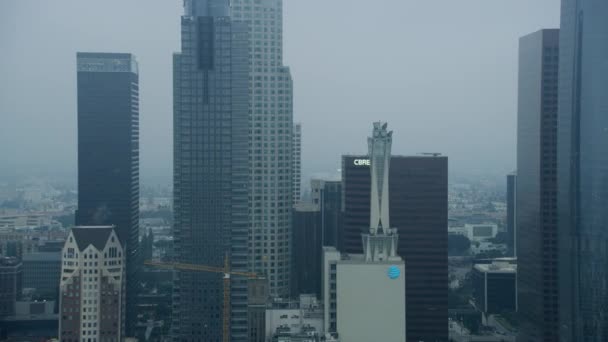 Aerial view Los Angeles skyscrapers business district California — Stock Video