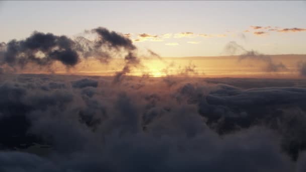 Aerial Sunrise cloud view Yellowstone National Park Yhdysvallat — kuvapankkivideo