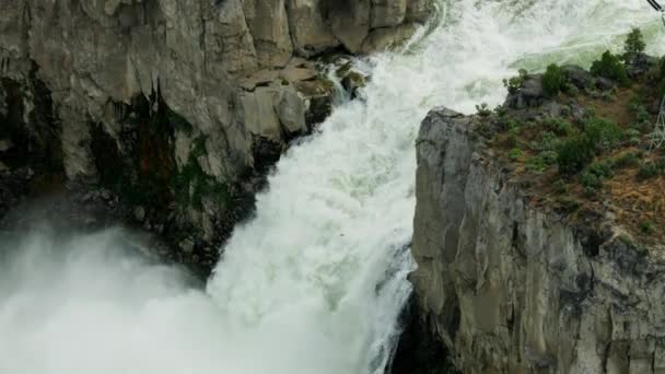 Légnézet Twin Falls vízerőmű Snake River — Stock videók