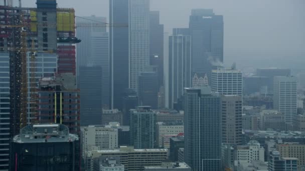 Luftaufnahme Los Angeles Financial District Wolkenkratzer Kalifornien — Stockvideo