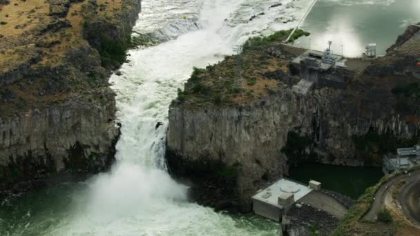 Aerial view hydroelectricity power plant Box Canyon USA — Stockvideo