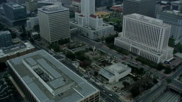 Luchtfoto Los Angeles wolkenkrabbers commercieel eigendom Californië — Stockvideo
