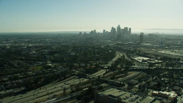 Flygfoto Los Angeles stad Freeway Kalifornien USA — Stockvideo