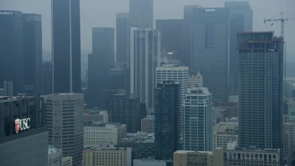 Vista aerea Los Angeles grattacieli quartiere degli affari California — Video Stock