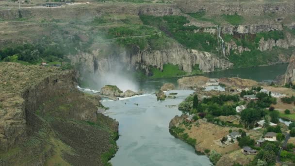 Vista aérea Magic Valley Twin Falls cascada EE.UU. — Vídeos de Stock