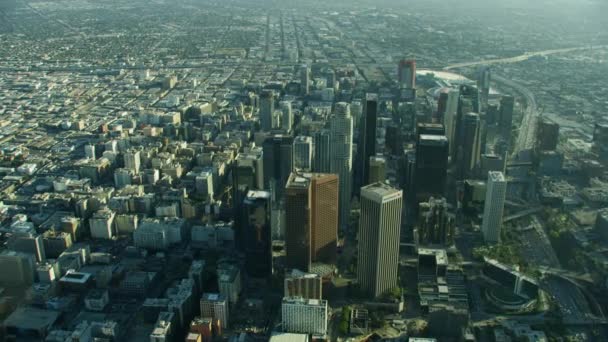 Widok z lotu ptaka Los Angeles City Skyline California USA — Wideo stockowe