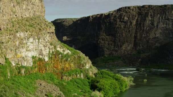 Vista aérea Snake River valle del cañón Idaho EE.UU. — Vídeos de Stock