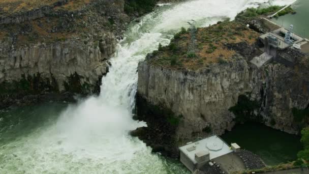 Aerial view hydroelectric energy production Box Canyon USA — Stockvideo